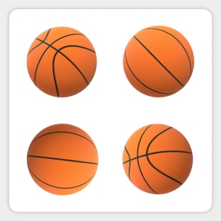 Basketball Lovers Basketballs Pattern for Fans and Players (White Background) Magnet